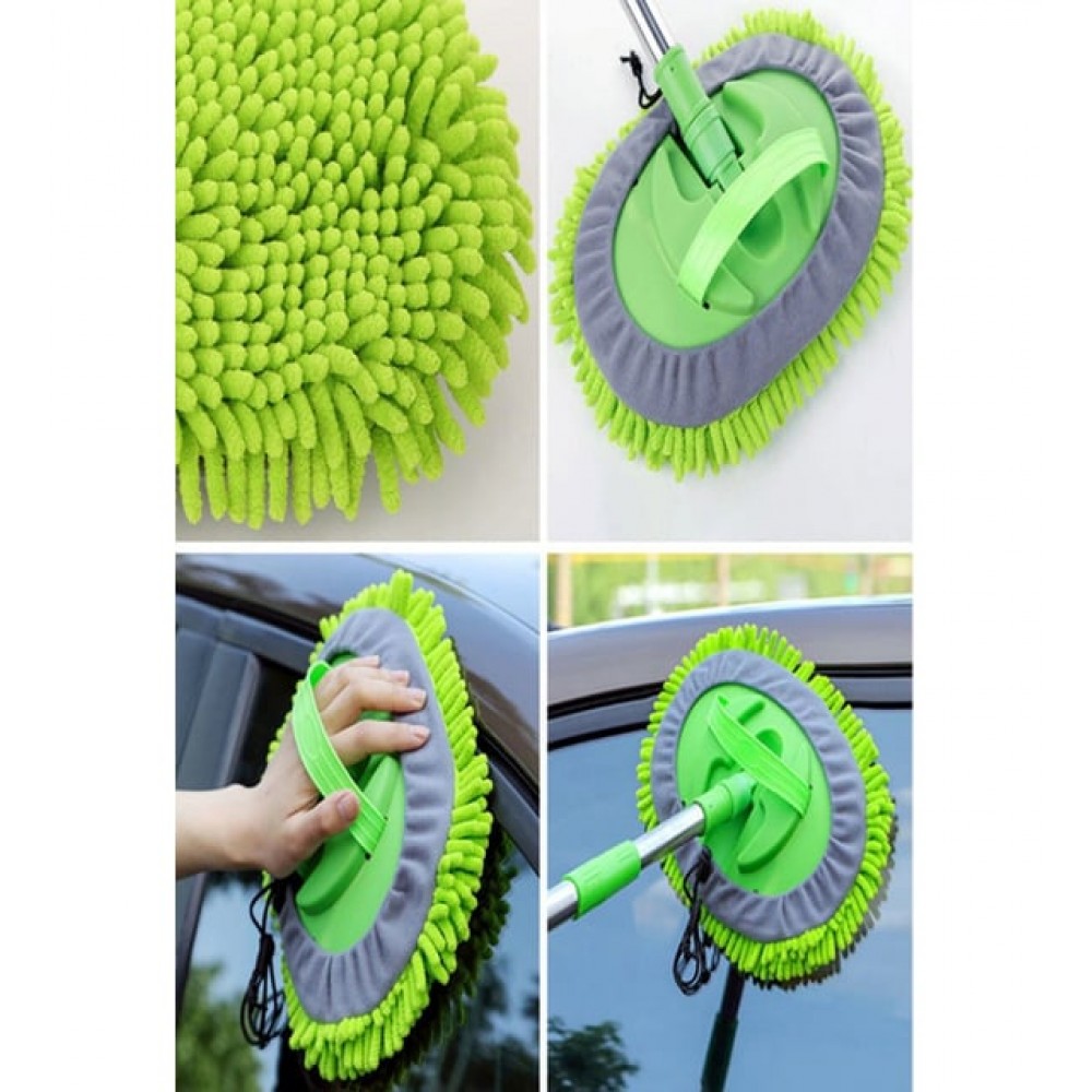 Mikrofiber Çok Fonksiyonlu Teleskopik Sopalı Oto Araba Yıkama Temizleme Fırçası Mopu